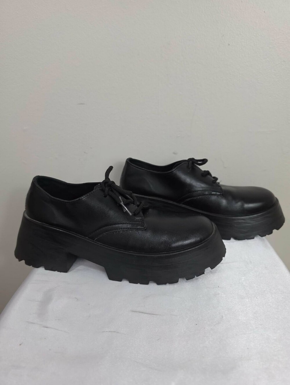 ASOS Black Chunky Platform Lace-Up Shoes